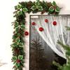 10pcs Artificial Holly Berries With Green Leaves DIY Christmas Wreath Wedding Flower Gifts Xmas New Year Festival Decorations