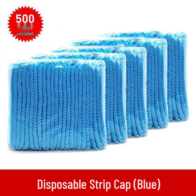 Disposable Breathable Non-woven Hair Net for Dustproof Protection In Kitchens or Workshops, Blue and White