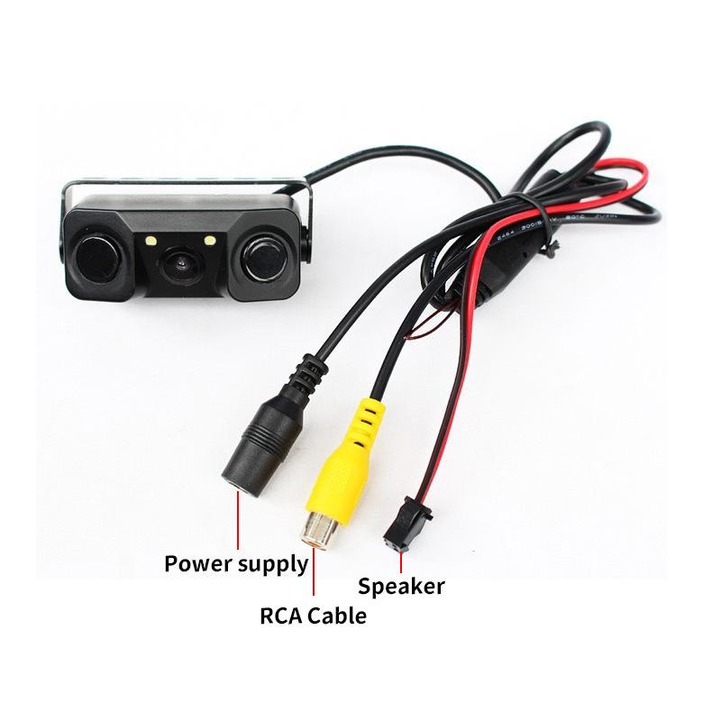 Car Parking Sensor 3IN1 Night Vision 2 Radar Detector Sensors BiBi Alarm Reverse Backup Rear View Camera