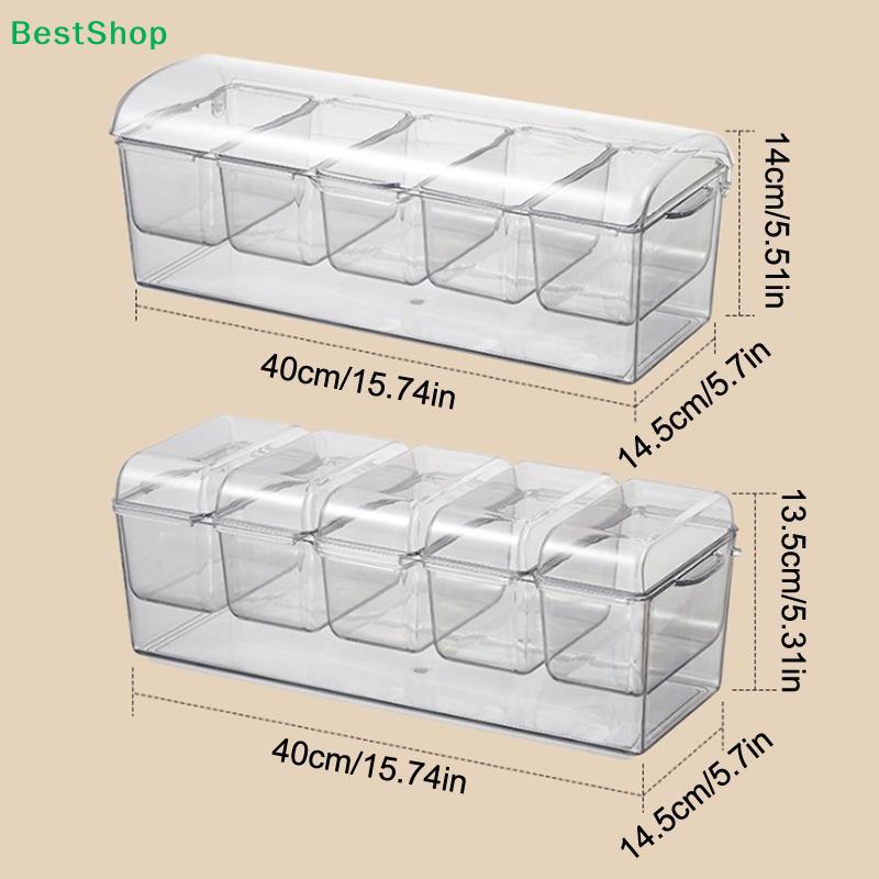 Chilled Condiment Server 5 Compartment Acrylic With Lid Clear For Salad Chilled Serving Tray Ice Serving Bowl Clear Salad