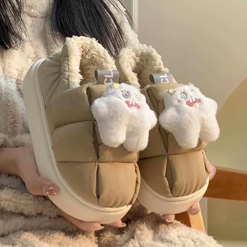 Dicksohlige Samt verdickte warme Baumwollschuhe Herbst und Winter Indoor Zuhause rutschfest Paar Baumwollpantoffeln externer Verschleiß