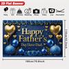 2D Flat Happy Father's Day Banner Navy Blue & Gold Themed Backdrop with "I Love Dad" Text