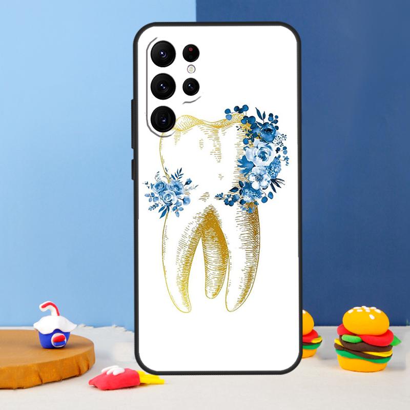 Cute Tooth Dentist Phone Case For Samsung Galaxy S25 Ultra S9 S10 S20 S22 S21 FE S23 Plus S24 Ultra Cover Coque