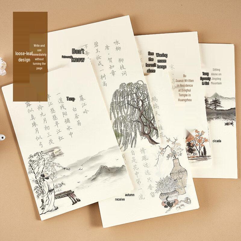 Adult Chinese Calligraphy Copybook (Tang Poems & Song Lyrics)