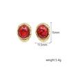 Retro Turquoise Stainless Steel Stud Earrings - Elegant & Unique Design for Women