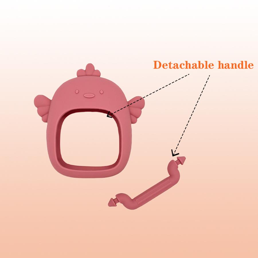 Not fall off silicone baby teething toys baby hand held teether pacifier breastfeeding baby newborn teething toys