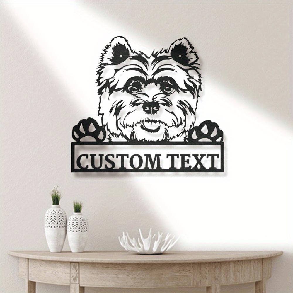 Unique Personalized Cairn Terrier Dog Metal Wall Art, Custom Name Inscribed Home Decor Gift for Dog Lovers