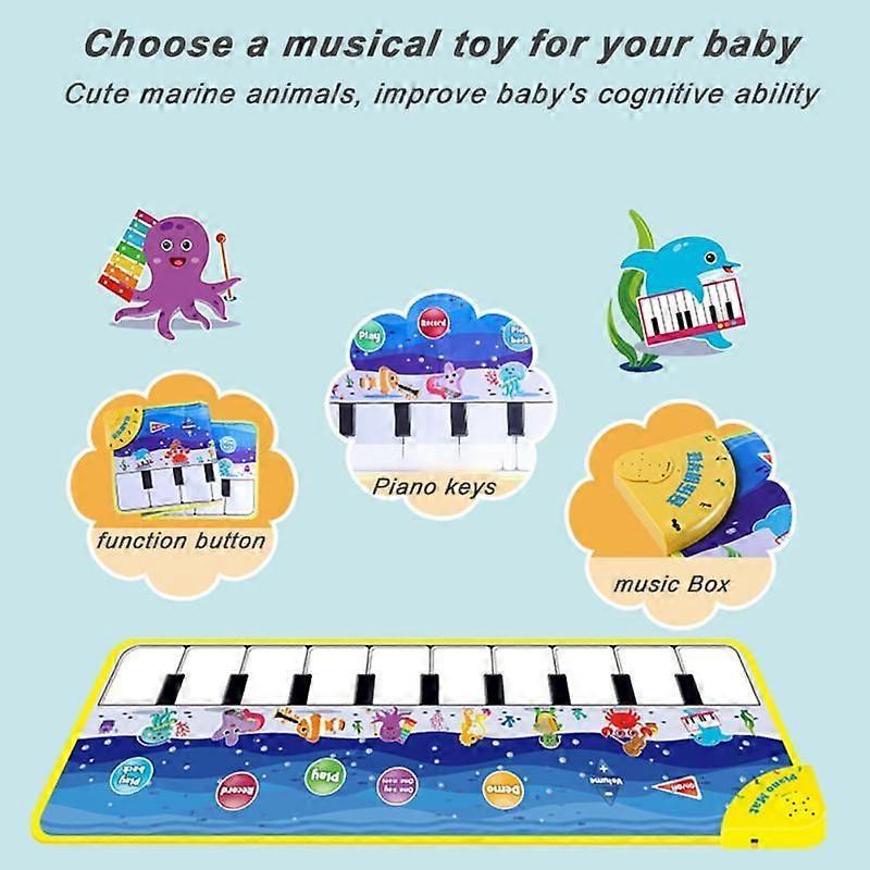 Baby Games Play Mats Crawling Pads Music Piano Toy Carpet Flashing Ocean World Floor