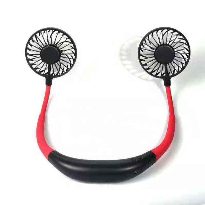 Rechargeable Mini Portable Plastic Hanging Neck Fan USB Rechargeable Electric Wearable Neckband Sport Fan for Household Use