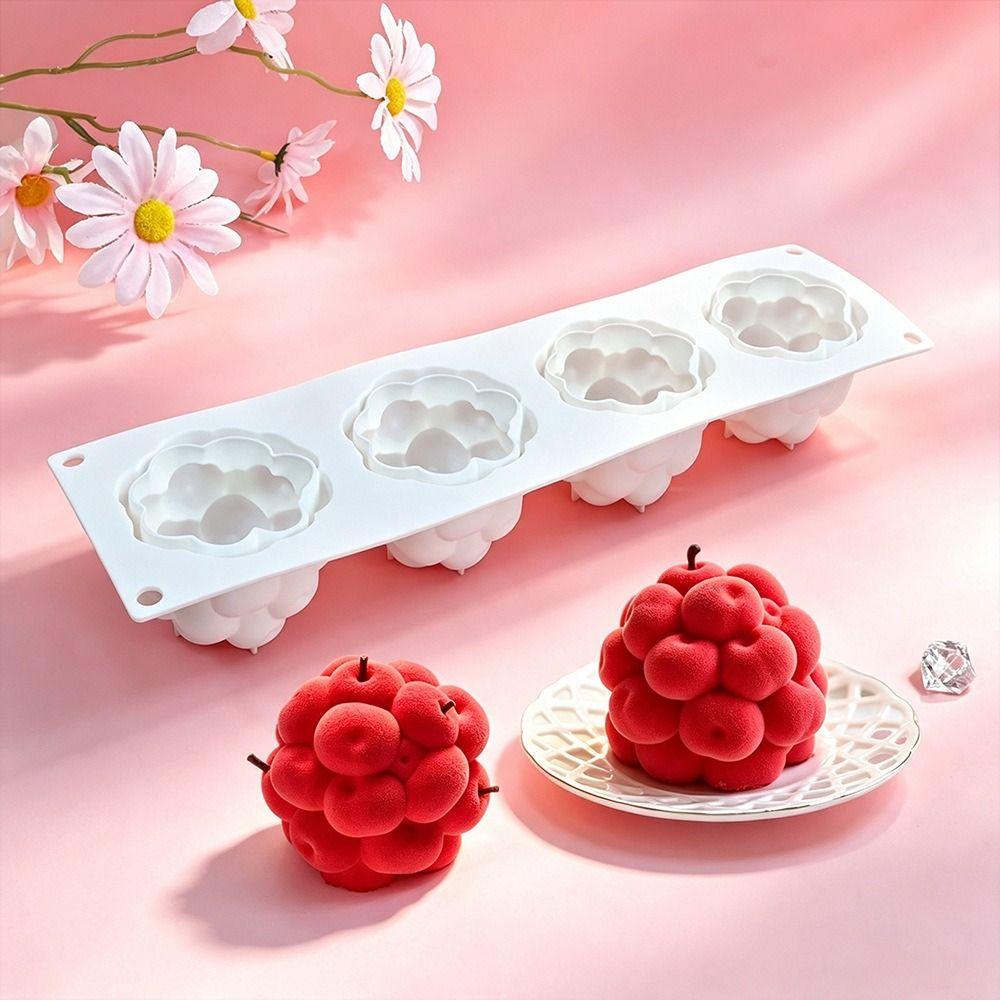 Lebensmittelechtes Silikon Obstförmige Dessertform 4 Mulden Schokoladenform Premium Backform Dessert