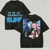 Slime Anime T-Shirt Harajuku Vintage Washed T-Shirt Casual Cotton Loose Unisex Short Sleeve Top