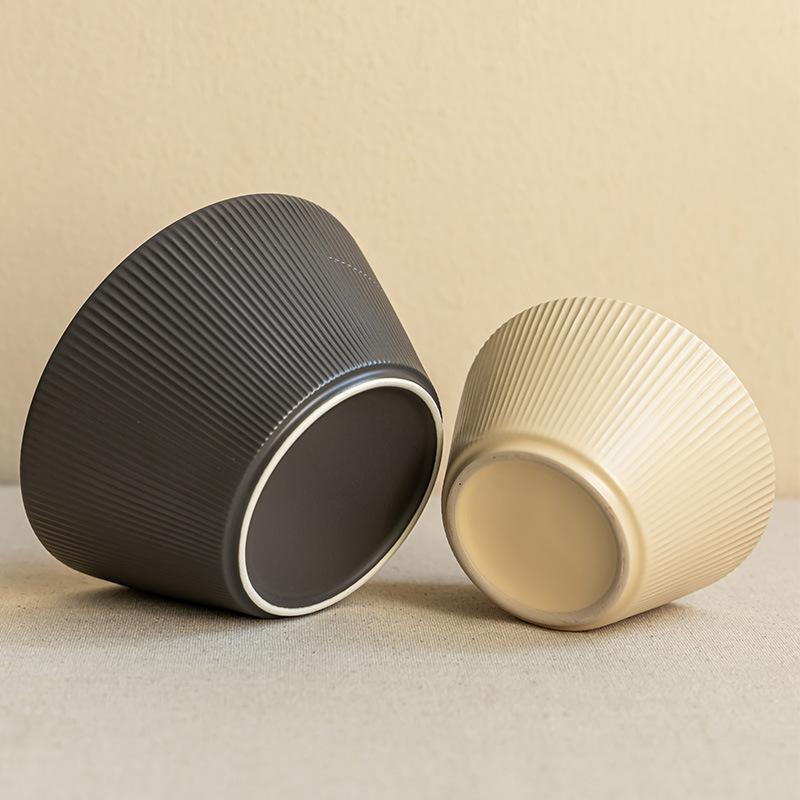 Simple Solid Color Of Chinese Retro Vertical Rice Bowl Small Bowl Round Breakfast Porridge Soup Bowl Household Tableware