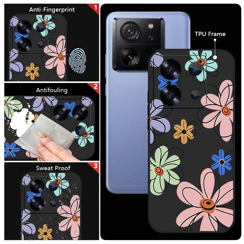 Lanyard Soft TPU Case For Xiaomi Redmi Note 14 13 Pro Plus 12 14 Pro 5G Note 13 11 13C 4G Cartoon Flower Patterned Phone Cover