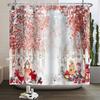 Christmas Shower Curtain Snowflake Snowman Winter Forest Bathroom Bathtub Decoration Waterproof Fabric With Hooks