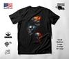 Three Skulls Blue Smoke Fire T-Shirt Black Unisex S-2XL
