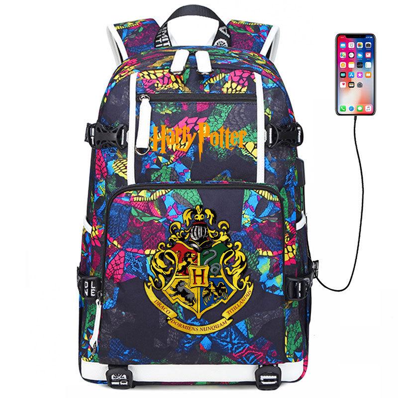 Magic School Usb Student School Bag Harry Potter Backpack Men'S And Women'S Casual Travel Bag