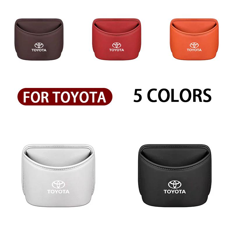 Car Door Storage Box PU Leather Auto Seat Back Hanging Trash Can Bin  forToyota Corolla Yaris Prius CHR Aygo Camry Auris Avensis