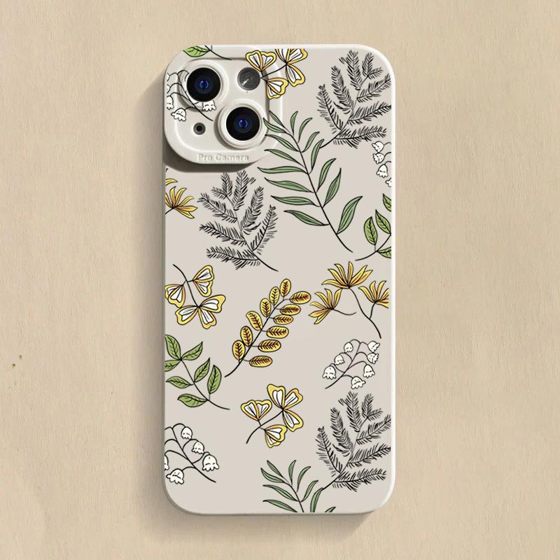 Abstract Plants Silicone Soft Phone Case For Xiaomi Mi 14 13 12 12T 13T Pro 11 Lite NE Poco F5 X5 X3 M6 Pro 4G Shockproof Cover