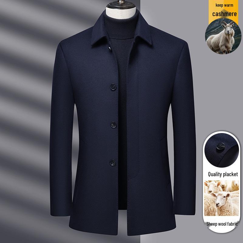 

Чоловіче преміальне пальто з кашемірової вовни зі знімною підкладкою з гусячого пуху для осені та зими 180