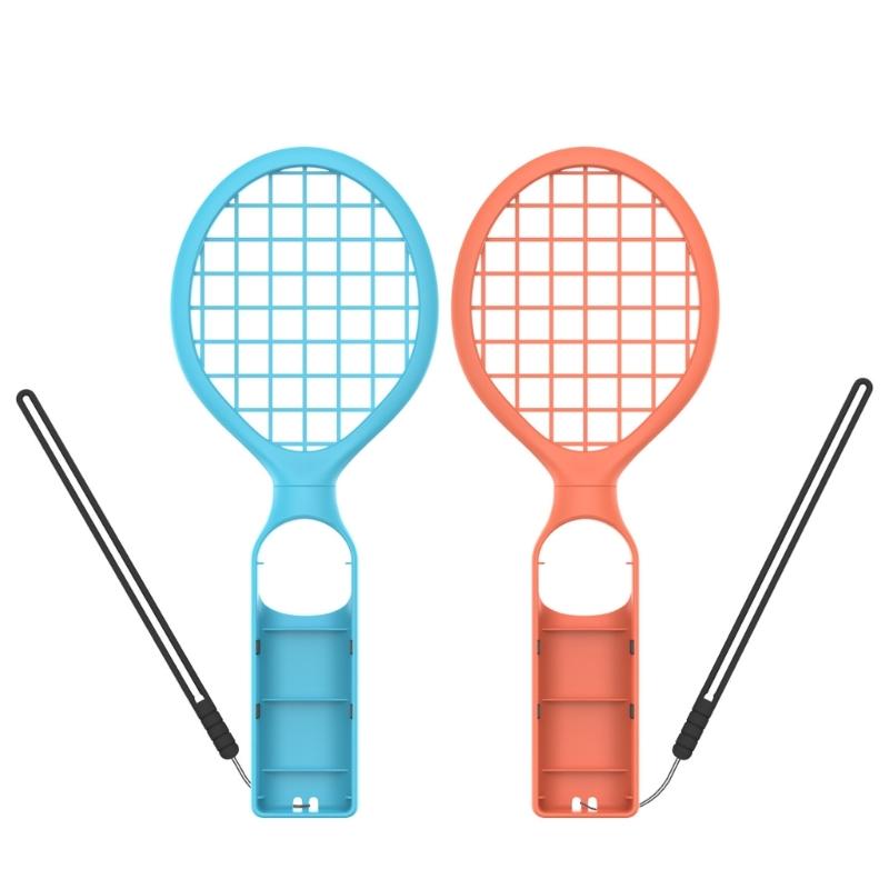 2Pcs Tennis Racket for NS2 Controller Tennis Racquet Grip with Wrist Strap Lanyard Controller Handle Grips 1