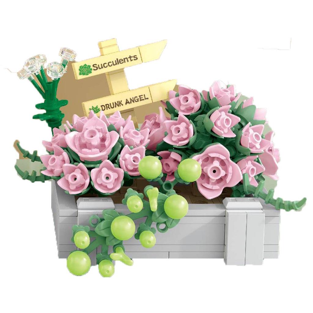 Children's Toys & Home Decor: Succulent & Flower Building Blocks