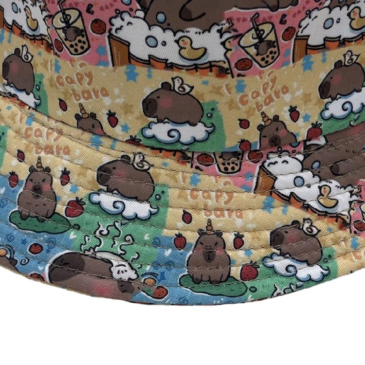 Eye Catching Capybara Bucket Hat Outdoor Sports Hat Stylish Streetwear Hat for Both Men and Women