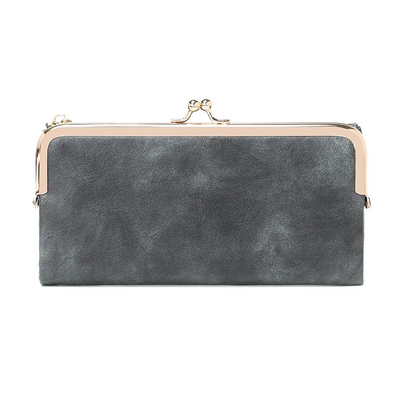 

Однотонний багатофункціональний довгий гаманець, вінтажний клатч-гаманець для монет, жіночий картхолдер на блискавці A4