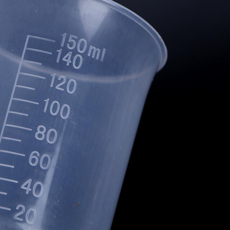 Plastic Beaker Set: 50ml Beaker, 100ml Graduated Cylinder, 500ml Beaker, 1000ml Double-Sided Graduated Cup