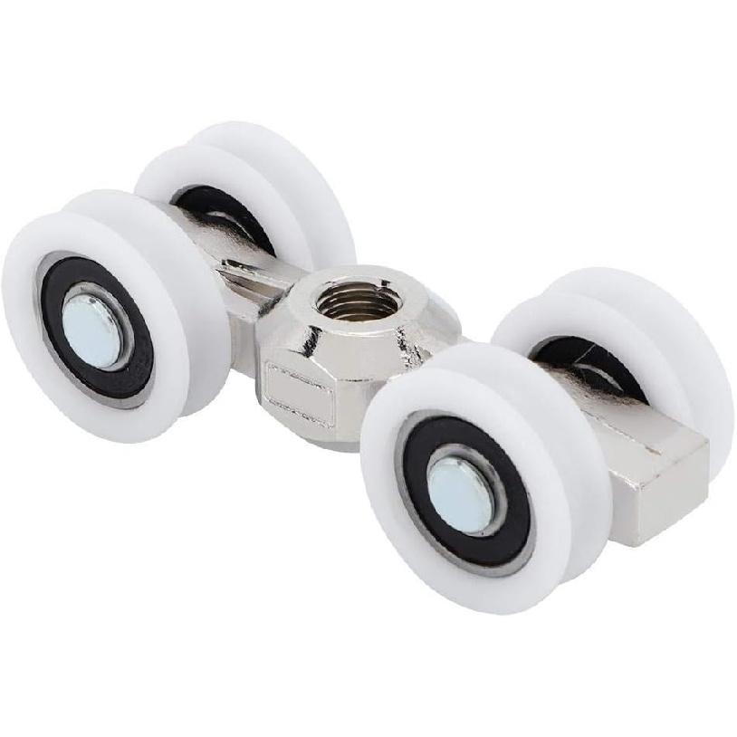 Door Roller, Sliding Roller Slider Overhead Door Bearings 4 Wheels Hanging Wheels Pulleys for Furniture