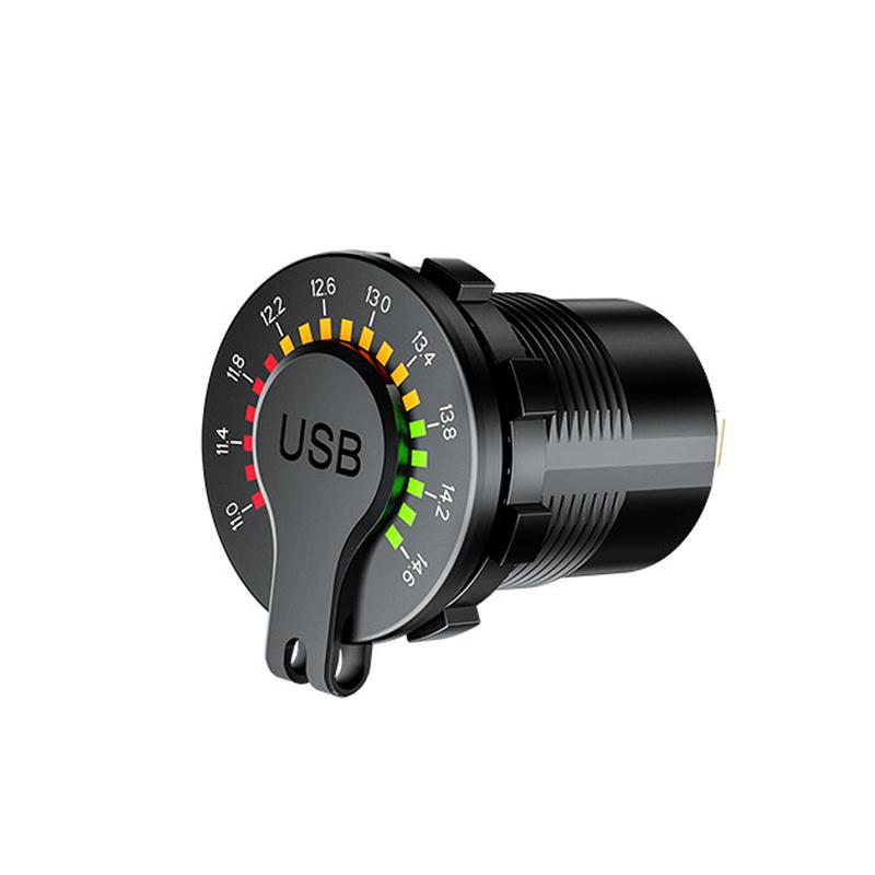 4.8A Dual USB Car Charger Socket With LED Voltmeter Display Mobile Phone Charger Adapter For Car Motorcycle Marine Boat