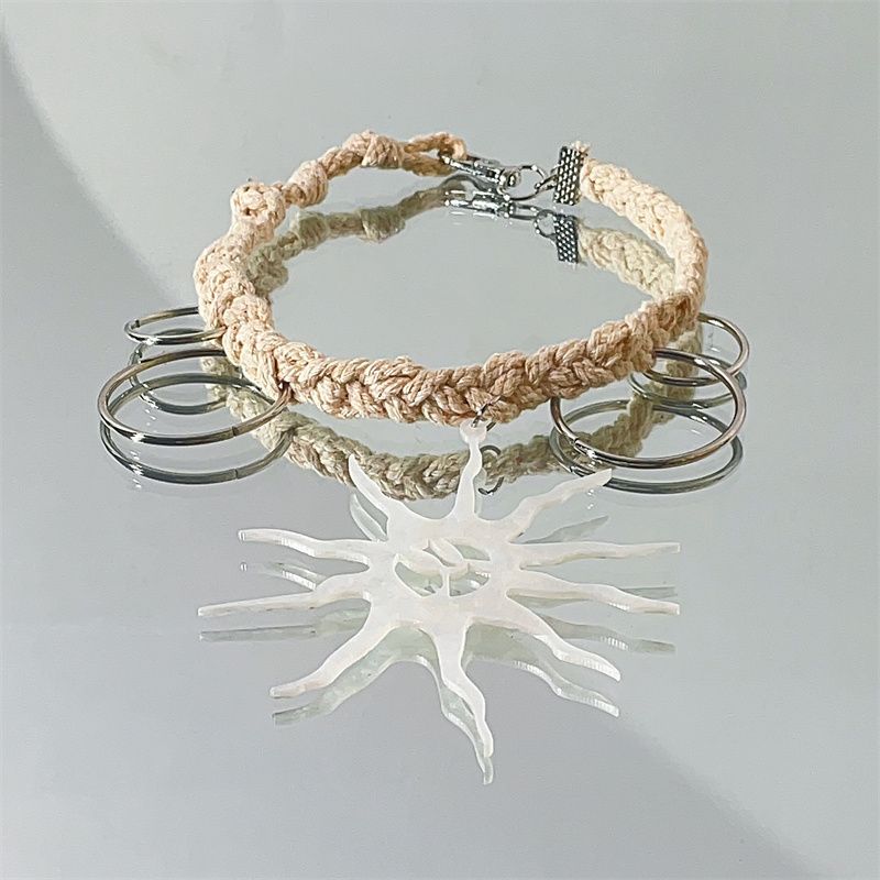 

Sun Fabric Female Chocker Clavicle Chain Jewelry White Sun Fabric Ring Necklace