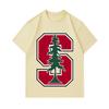 Men's 100% Cotton Crew Neck Short Sleeve T-Shirt, Casual Stylish Tree Pattern Printed Breathable Soft Daily Wear Tee Top for Outdoor Indoor Activities