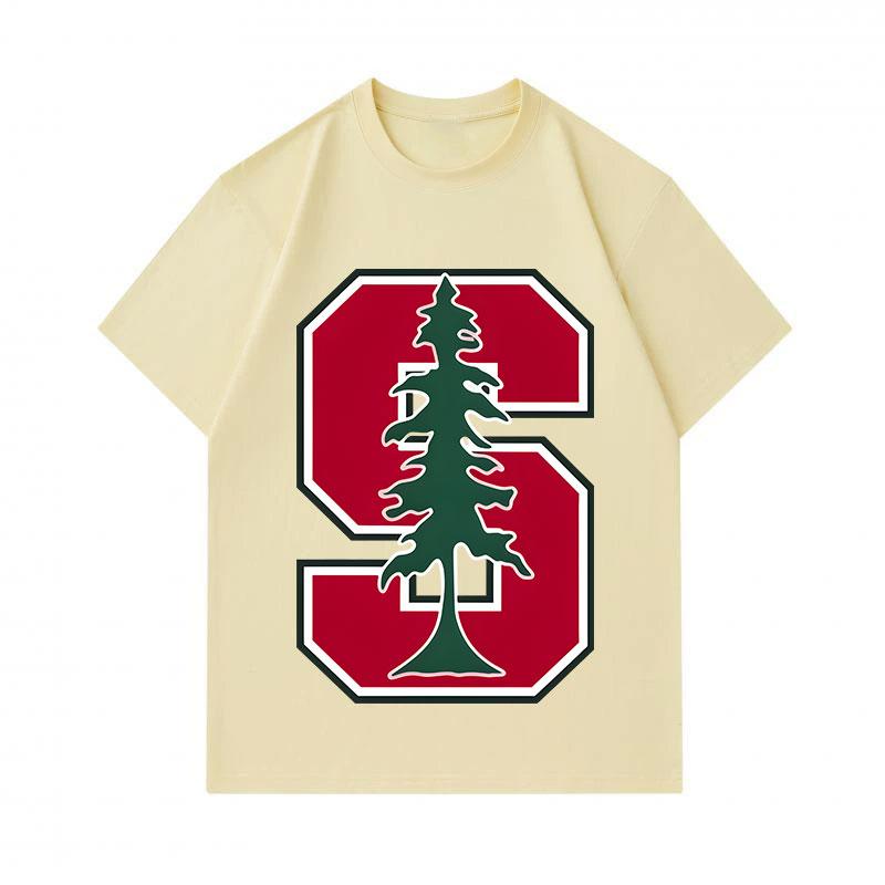 Men's 100% Cotton Crew Neck Short Sleeve T-Shirt, Casual Stylish Tree Pattern Printed Breathable Soft Daily Wear Tee Top for Outdoor Indoor Activities
