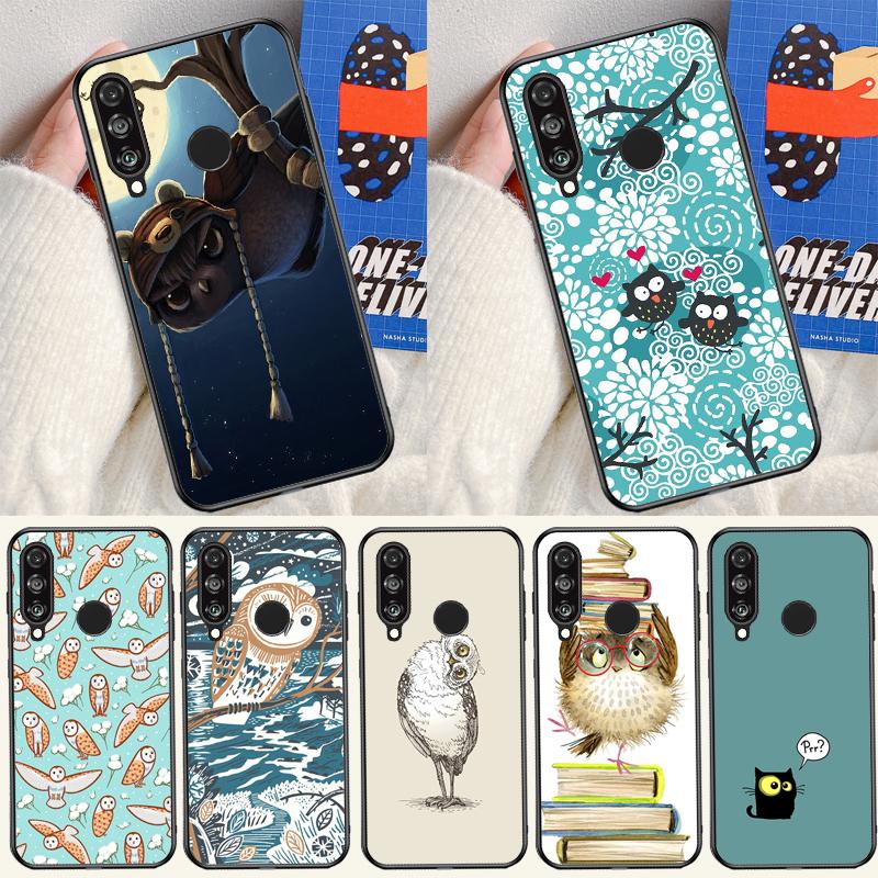 Cute Owl Cartoon For Huawei P60 Pro P30 P40 Lite Nova Y61 Y91 Y90 Y70 Y60 Y72 12s 12i 11i 7i 8i 9 10 SE Case