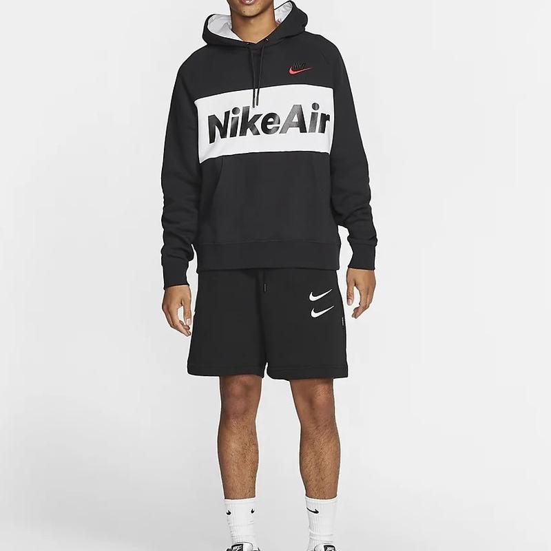 Nike Alphabet Logo Print Colorblock Hoodie Men Hoodies Black CJ4825-010
