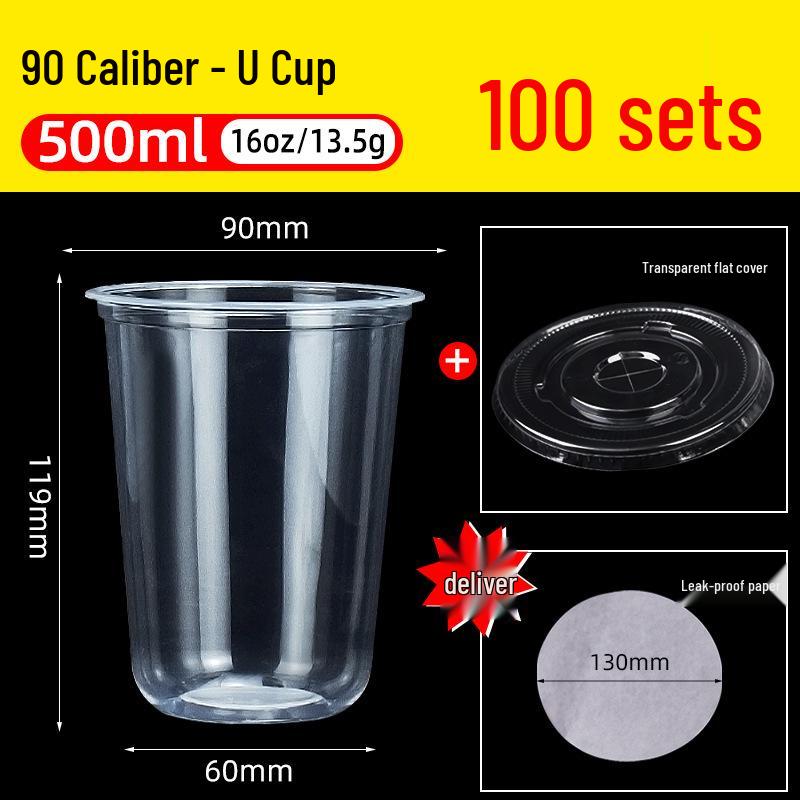 Leak-Proof PET Plastic Beverage Cup with Lid – Transparent Disposable Coffee & Cold Drink Cup