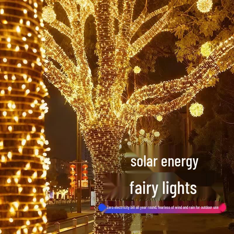 Outdoor Solar LED Twinkle Star String Lights