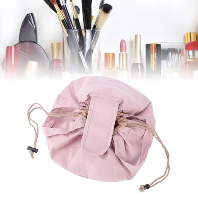 Drawstring Makeup Bag Large Capacity Portable Toiletry Bag Fashion Makeup Pink