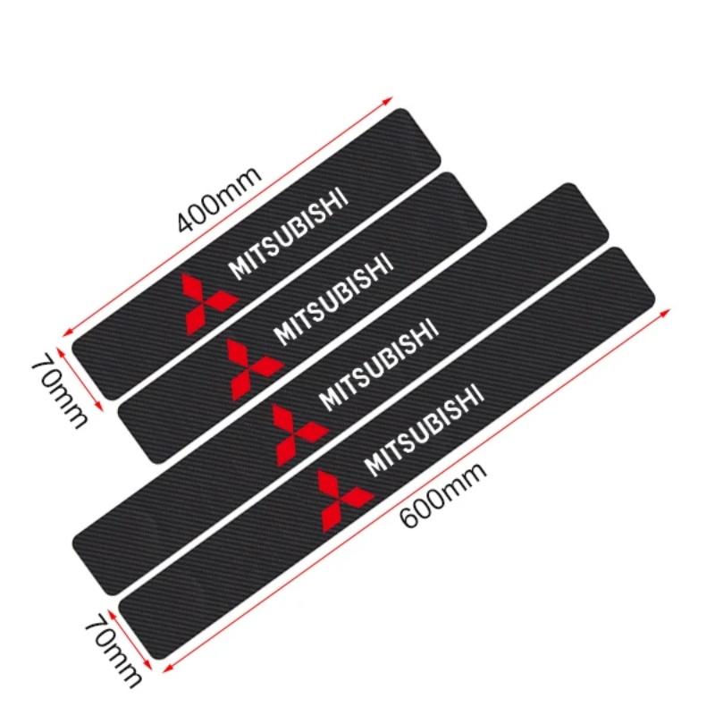 

4Pcs Car Door Sill Scuff Plate Guard Stickers for Mitsubishi Outlander Lancer Pajero Car Interior Decoration Items