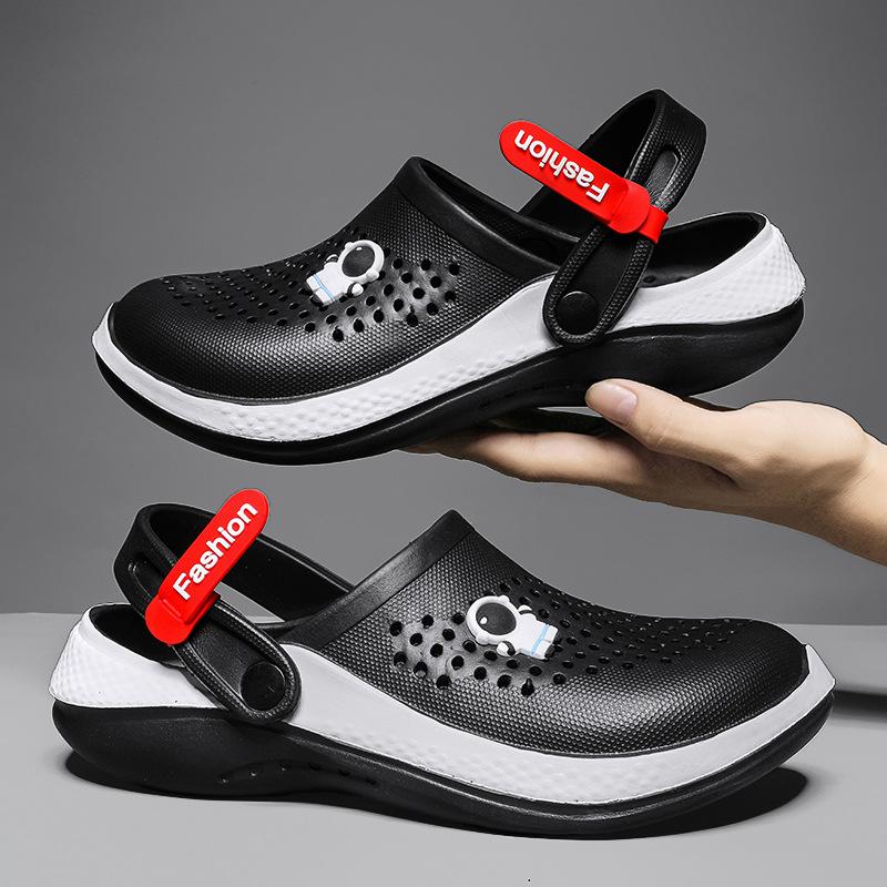 Large size hole shoes men's personalized non-slip and wear-resistant trend soft sole personalized youth summer outdoor sandals