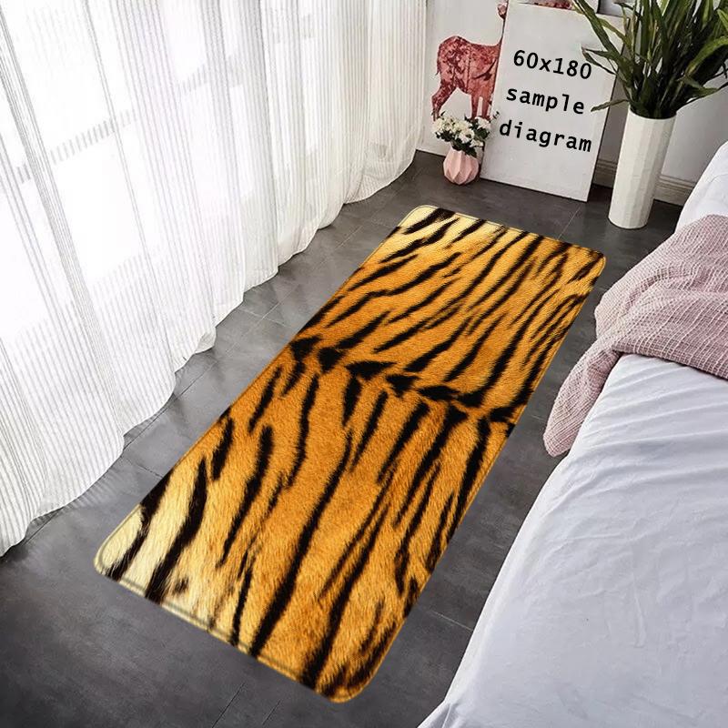 Doormat Flannel Floor Mat Leopard Grain Indoor Foot Rug Bedside Mats Kitchen Corridor Water Absorbent Carpet Ideal Balcony Decor