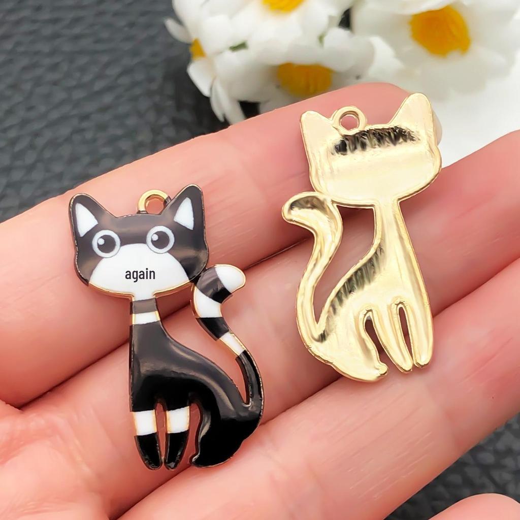 Öltropfen-Katzen-Anhänger Schlüsselanhänger - DIY Taschenanhänger Schmuckzubehör