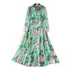 Accessible Luxury Retro Style Shirt Collar Spring Socialite Dress
