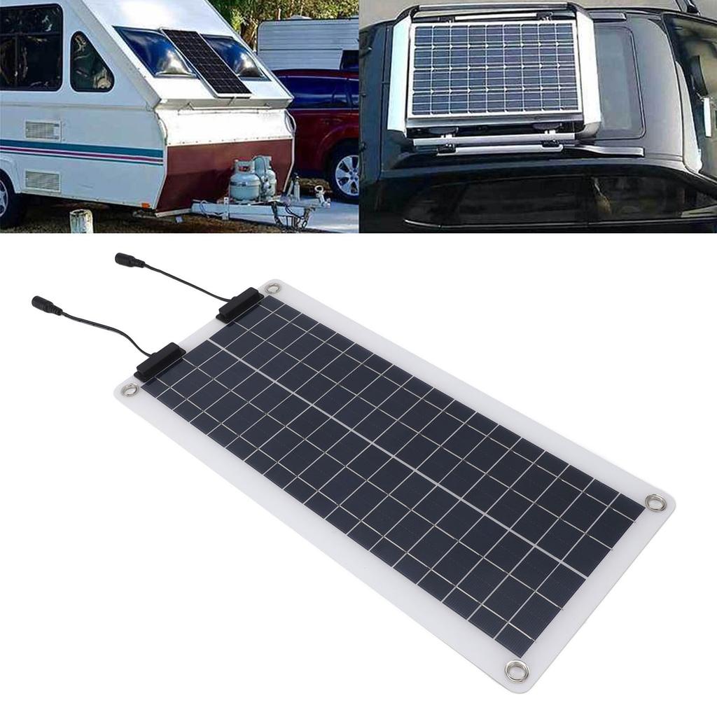 30W Monocrystalline Solar Battery   Solar Panel Kit with OBD   Red Black Battery Clips for Car Boat RV Trailer