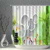 Zen Stone Shower Curtains Green Plant Bamboo Flower Candle Bath Decor Printed Polyester Fabric Home Decoration Bathroom Curtain
