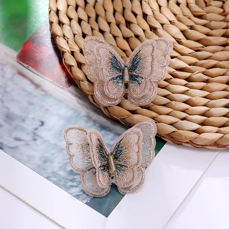 

Трендовые серьги-пусеты с вышивкой бабочки, 2025, женские серьги-подвески с корейским темпераментом Мори, длинные серьги.