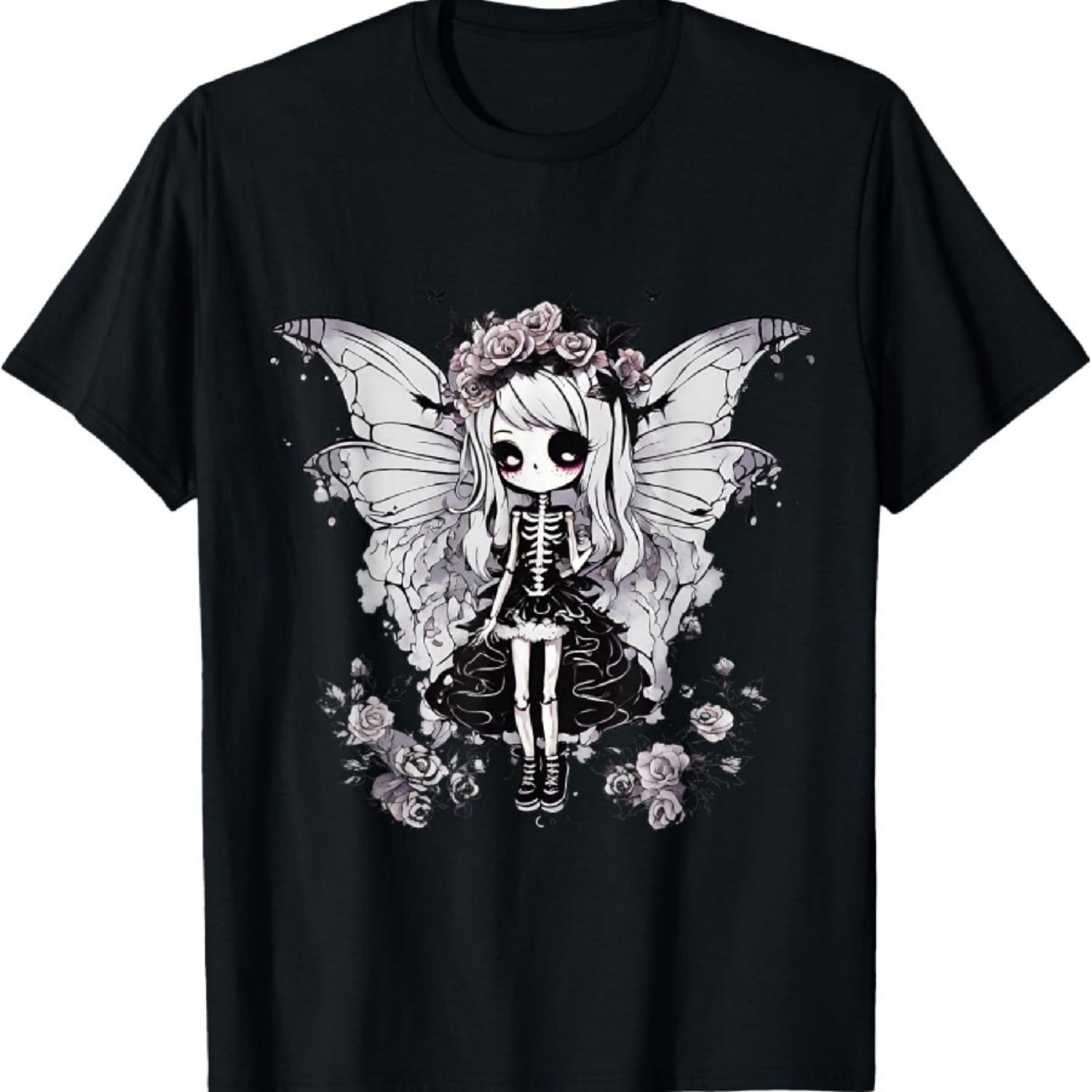

Skeleton Fairy Anime Goth Kawaii T-Shirt XXXXXL чёрный