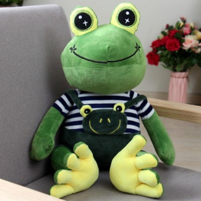 Cute Plush Frog Toy With Shoulder Strap For Kids' Sleeping Companion