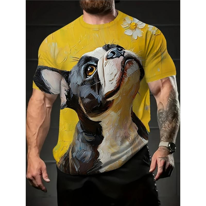 Summer Men's T-shirt Fashion Personality Animal Pattern 3D Print Casual Loose Outdoor Boy Short Sleeve Tees Top Pullover Clothing
