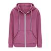 Women Loose Sport Hoodie Autumn Spring Coat with Hood Drawstring Long Sleeves Pockets Zip Up Elastic Cuff Hem